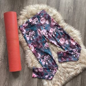 High waisted floral leggings